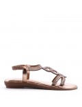 Flat sandals in faux leather for women