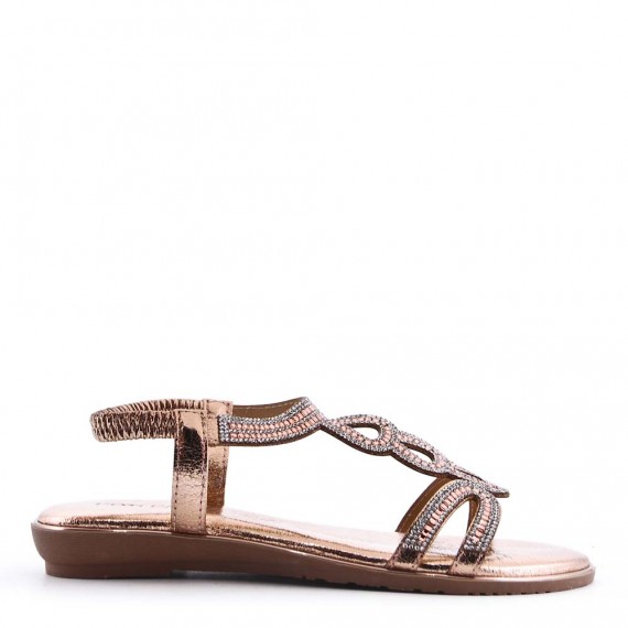 Flat sandals in faux leather for women