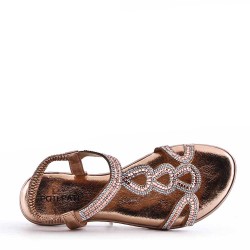 Flat sandals in faux leather for women