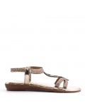 Flat sandals in faux leather for women