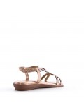 Flat sandals in faux leather for women