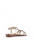 Flat sandals in faux leather for women