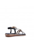 Flat sandals in faux leather for women