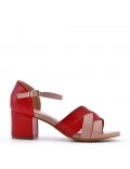 Faux leather heeled sandal