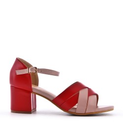 Faux leather heeled sandal