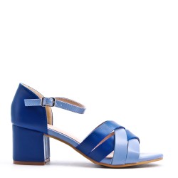 Faux leather heeled sandal