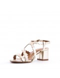 Faux leather heeled sandal