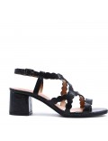 Faux leather heeled sandal