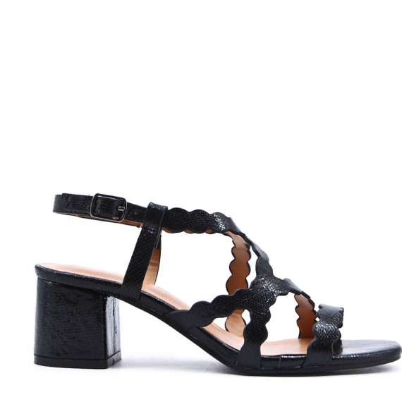 Faux leather heeled sandal