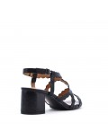 Faux leather heeled sandal