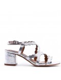 Faux leather heeled sandal