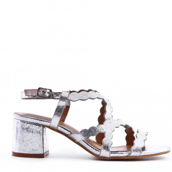 Faux leather heeled sandal