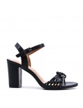 Faux leather heeled sandal