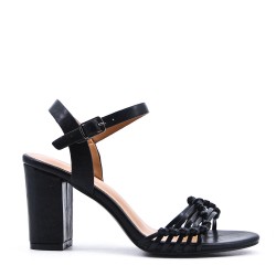 Faux leather heeled sandal