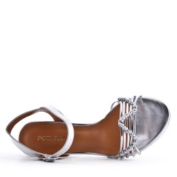 Faux leather heeled sandal