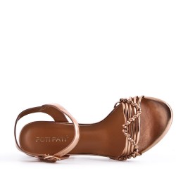 Faux leather heeled sandal