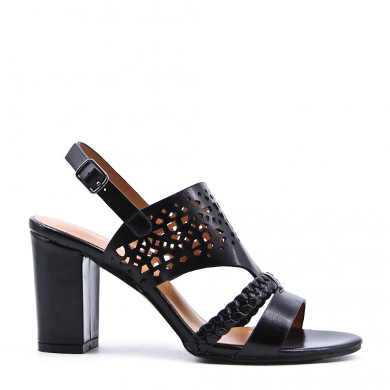 Faux leather heeled sandal