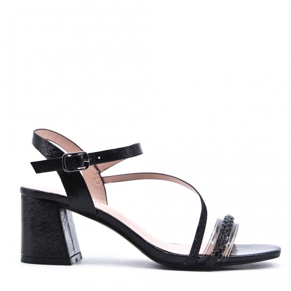 Faux leather heeled sandal