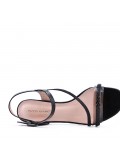 Faux leather heeled sandal