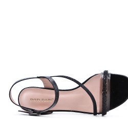 Faux leather heeled sandal