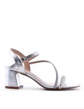 Faux leather heeled sandal