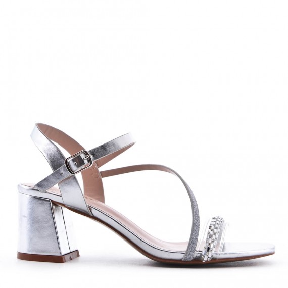 Faux leather heeled sandal