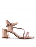 Faux leather heeled sandal