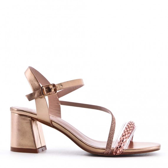 Faux leather heeled sandal