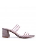 Faux leather heeled sandal