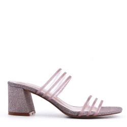 Faux leather heeled sandal