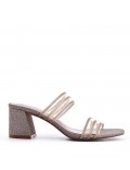 Faux leather heeled sandal