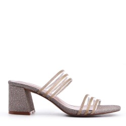 Faux leather heeled sandal