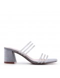 Faux leather heeled sandal