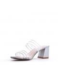 Faux leather heeled sandal