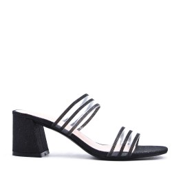 Faux leather heeled sandal