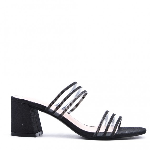 Faux leather heeled sandal