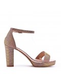 Faux leather heeled sandal