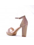 Faux leather heeled sandal