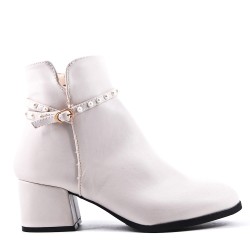 Faux leather ankle boot