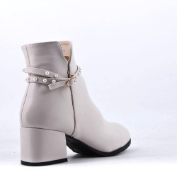 Faux leather ankle boot