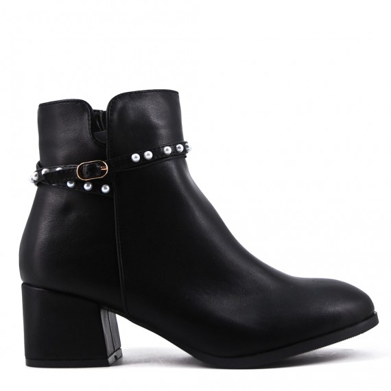 Faux leather ankle boot