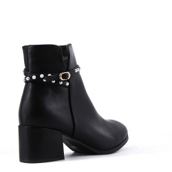 Faux leather ankle boot