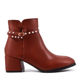 Faux leather ankle boot