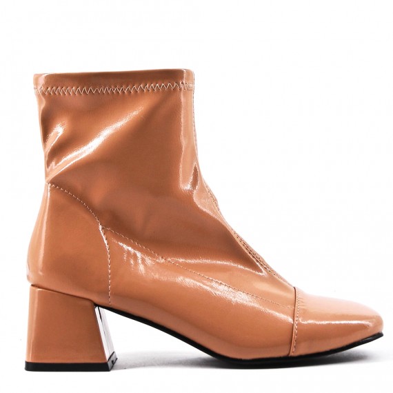 Faux leather ankle boot