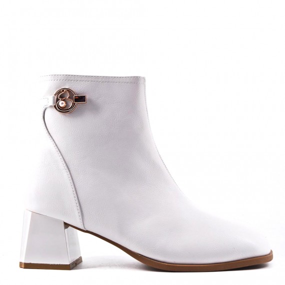 Faux leather ankle boot