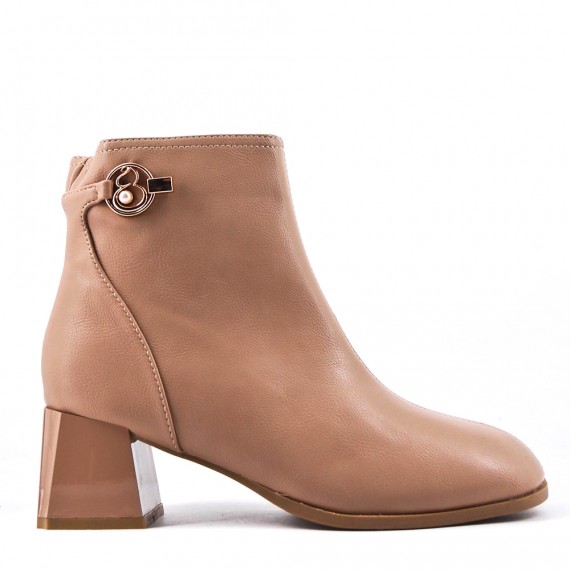 Faux leather ankle boot