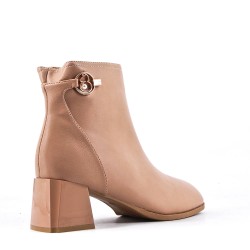 Faux leather ankle boot