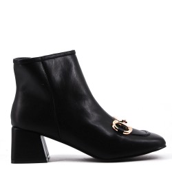 Faux leather ankle boot