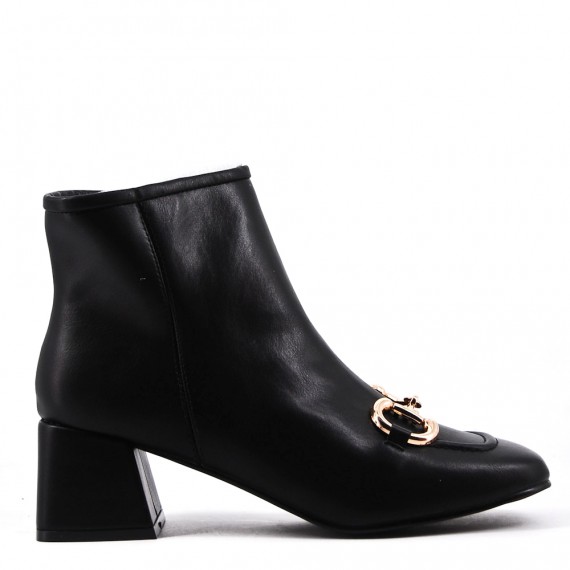 Faux leather ankle boot