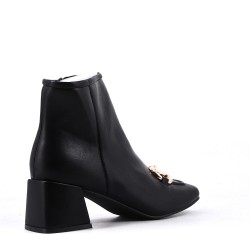 Faux leather ankle boot